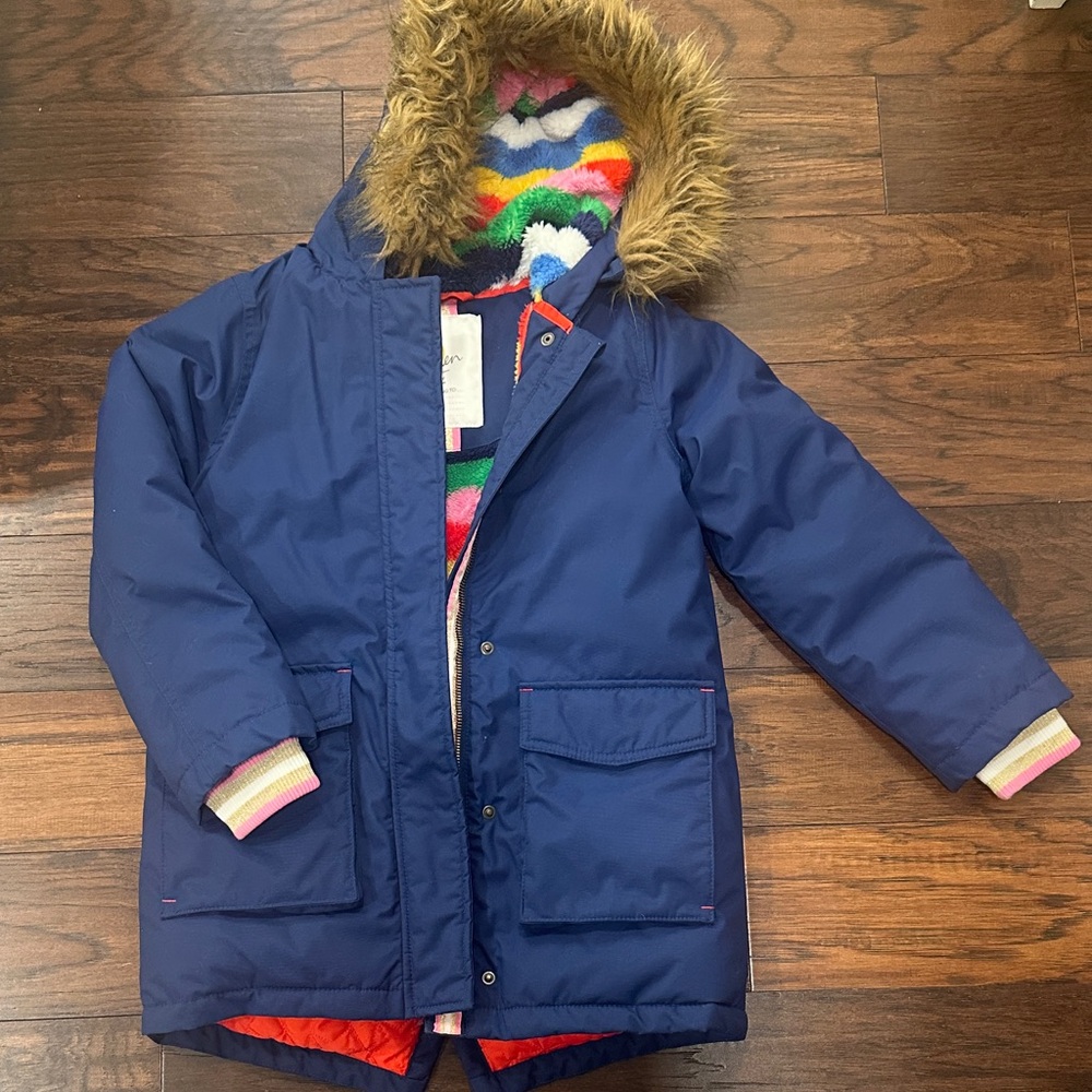 Boden Kids Parka with Faux Fur Hood